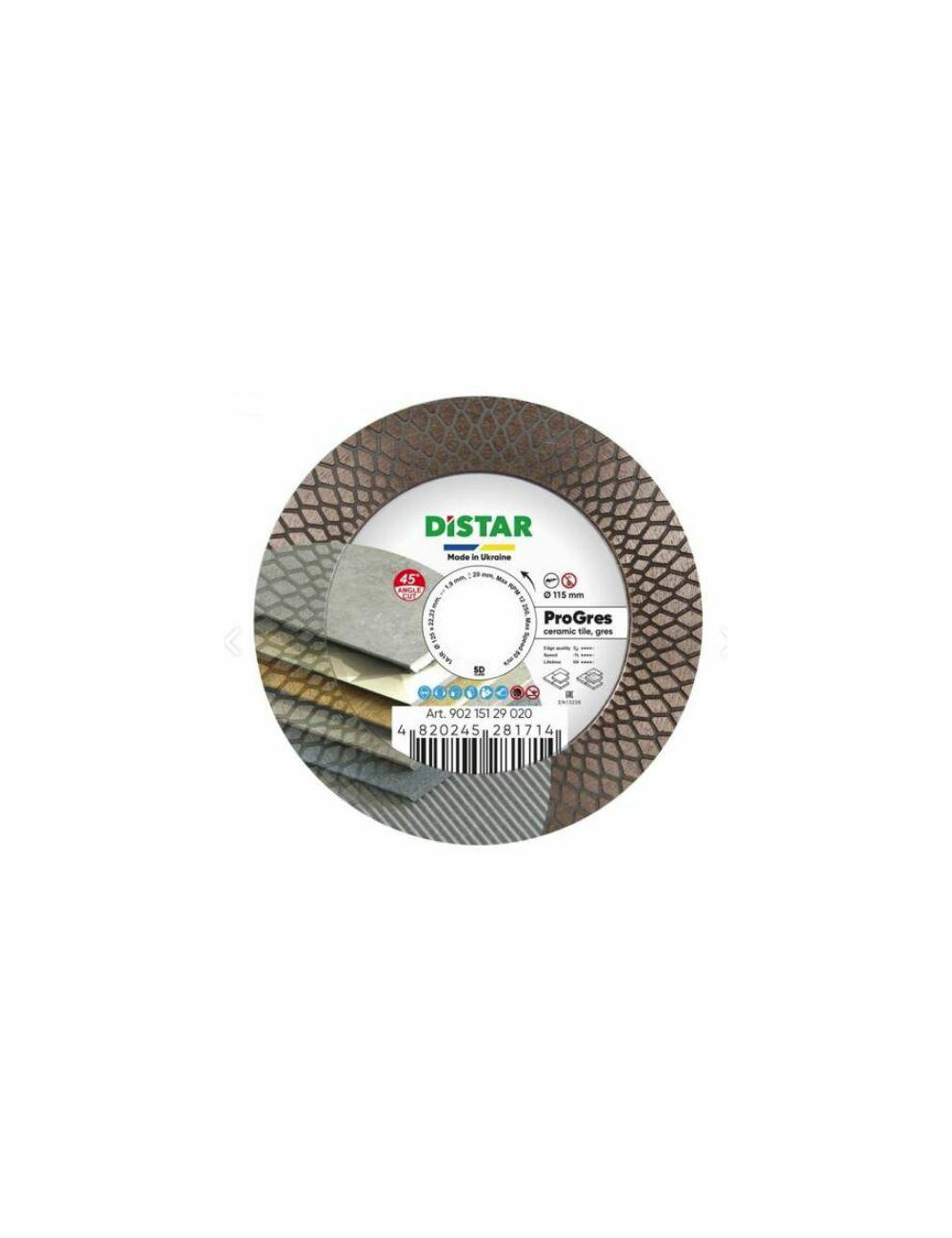 DISTAR TARCZA DIAMENTOWA PRO GRES 115 x 1,9 x 8/20 x 22,23mm