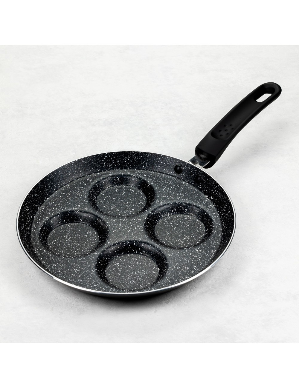KINGHOFF PATELNIA DO SMAŻENIA JAJEK ALUMINIUM CZARNY MARMUREK 24cm