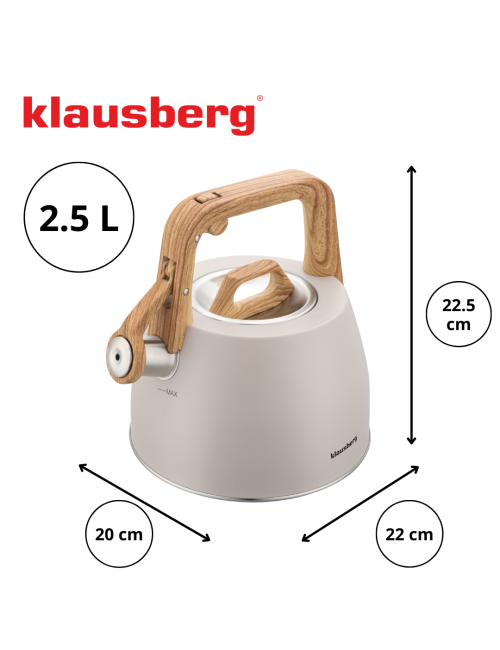 KLAUSBERG CZAJNIK TRADYCYJNY 2.5L BEŻOWY