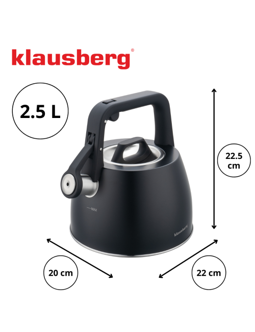 KLAUSBERG CZAJNIK TRADYCYJNY 2.5L CZARNY