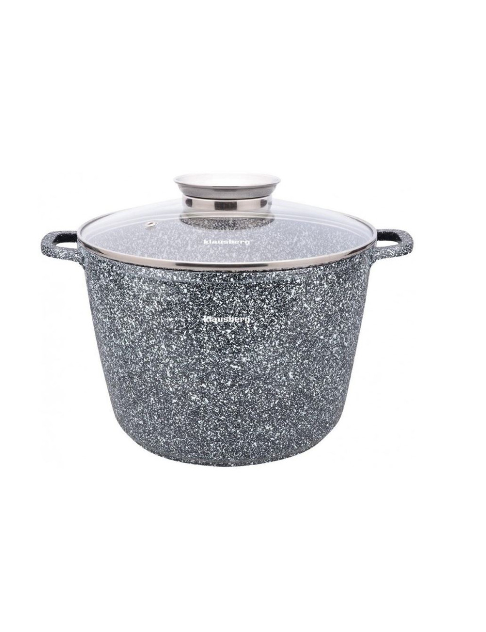 KLAUSBERG GARNEK Z POKRYWKĄ MARMUREK 24cm 6,2L STAL SZARY