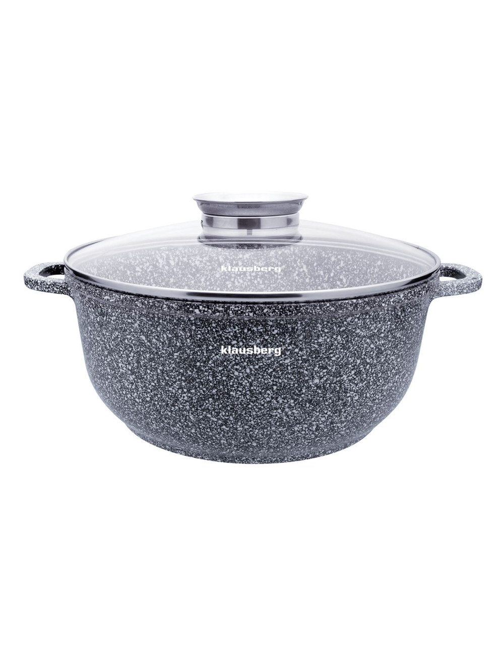 KLAUSBERG GARNEK Z POKRYWKĄ MARMUREK 26cm 5,6L STAL SZARY