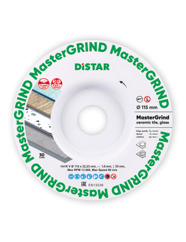 DISTAR TARCZA DIAMENTOWA MASTERGRIND 115 x 1,8 x 10 x 22,23mm