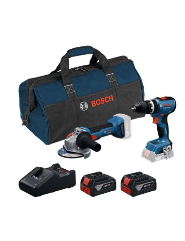 BOSCH ZESTAW COMBO 18V (GSB 18V-65, GWS 18V-8) 2x4,0Ah TORBA