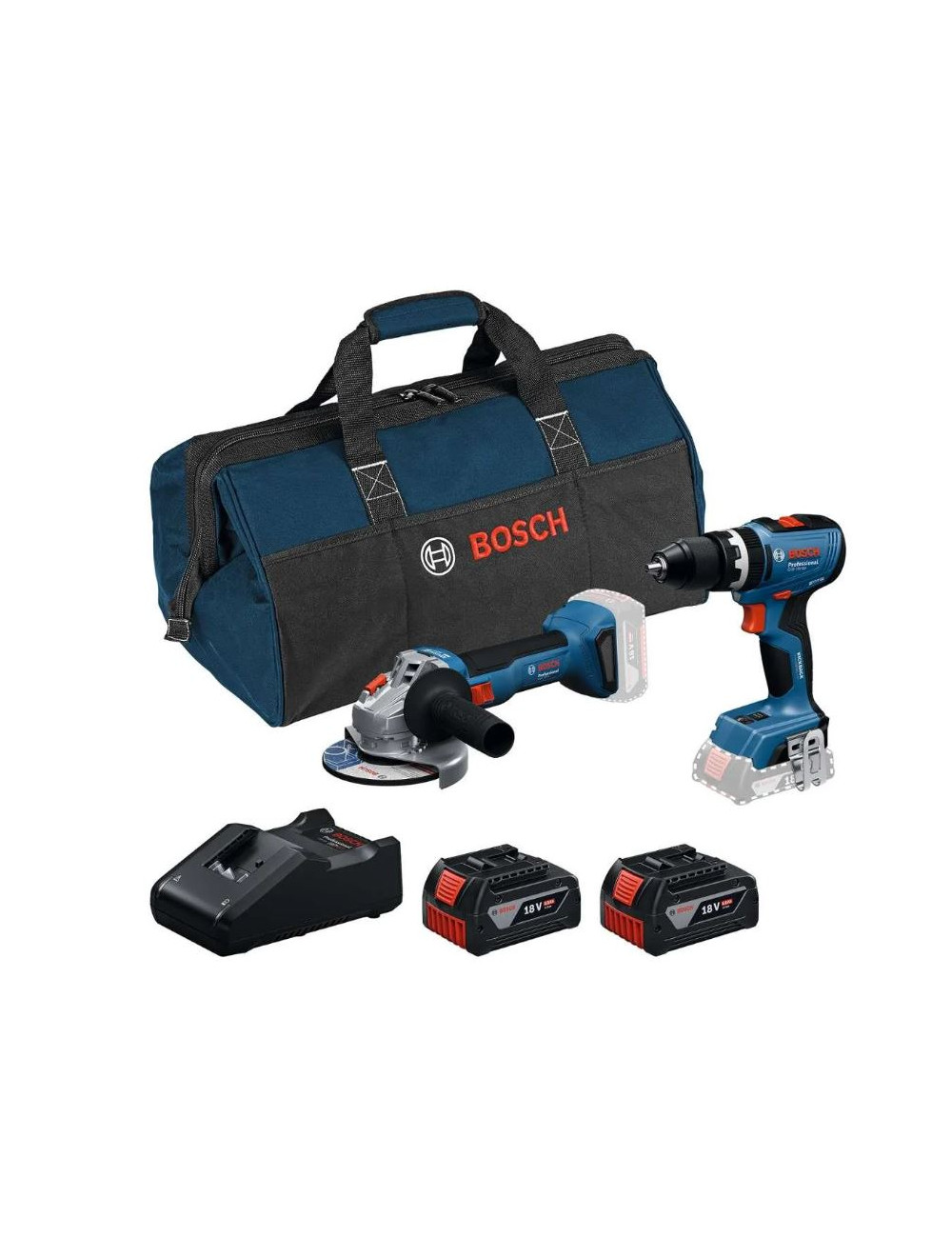 BOSCH ZESTAW COMBO 18V (GSB 18V-65, GWS 18V-8) 2x4,0Ah TORBA