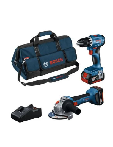 BOSCH ZESTAW COMBO 18V (GSR 18V-45, GWS 18V-8) 2x4,0Ah TORBA