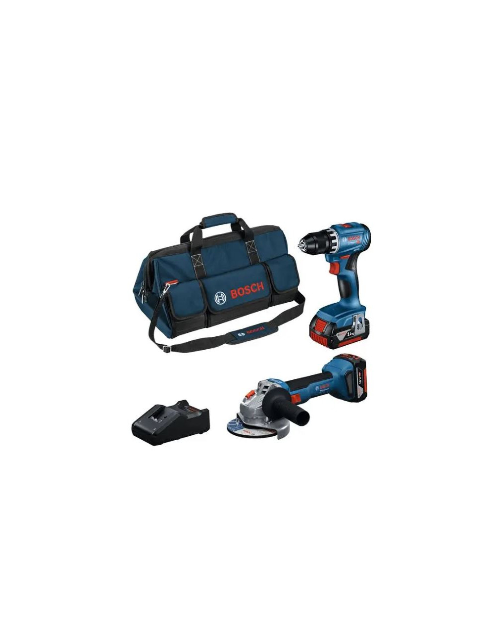 BOSCH ZESTAW COMBO 18V (GSR 18V-45, GWS 18V-8) 2x4,0Ah TORBA