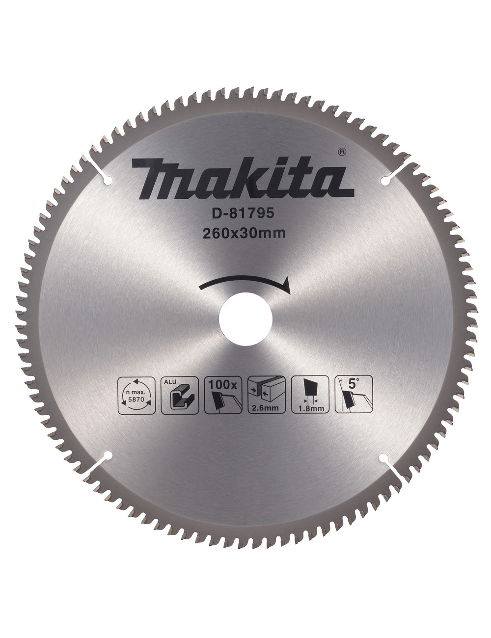 MAKITA PIŁA TARCZOWA 260x30mm 100z DO ALUMINIUM