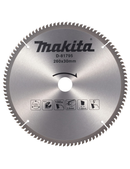 MAKITA PIŁA TARCZOWA 260x30mm 100z DO ALUMINIUM
