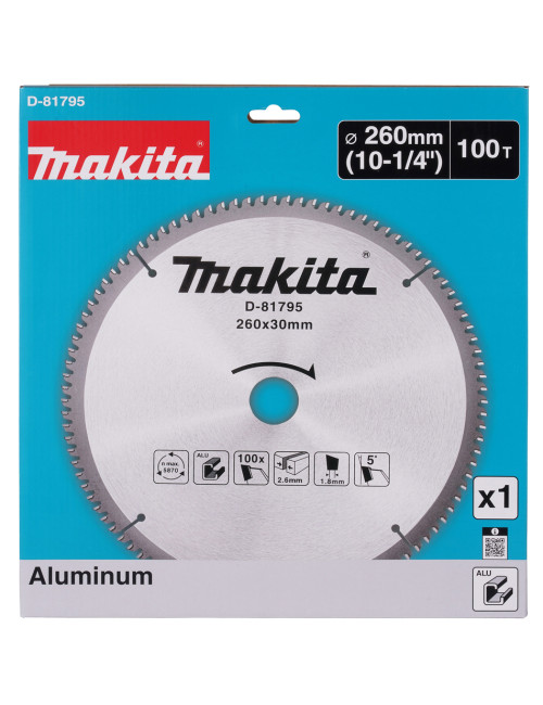 MAKITA PIŁA TARCZOWA 260x30mm 100z DO ALUMINIUM
