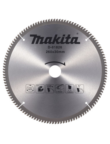 MAKITA PIŁA TARCZOWA 260x30mm 120z DO ALUMINIUM