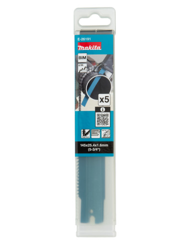 MAKITA BRZESZCZOT DO PIŁ SZABLASTYCH BIM 145x1,6mm 8 Z/C METAL, ŻELIWO, STAL NIERDZEWNA /5szt.