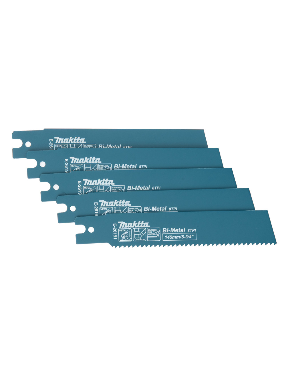 MAKITA BRZESZCZOT DO PIŁ SZABLASTYCH BIM 145x1,6mm 8 Z/C METAL, ŻELIWO, STAL NIERDZEWNA /5szt.