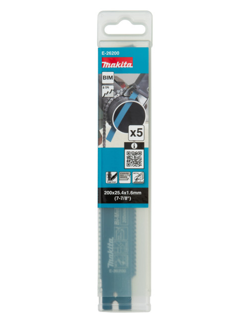MAKITA BRZESZCZOT DO PIŁ SZABLASTYCH BIM 200x1,6mm 8 Z/C METAL, ŻELIWO, STAL NIERDZEWNA /5szt.