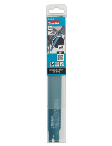 MAKITA BRZESZCZOT DO PIŁ SZABLASTYCH BIM 260x1,6mm 8 Z/C METAL, ŻELIWO, STAL NIERDZEWNA /5szt.