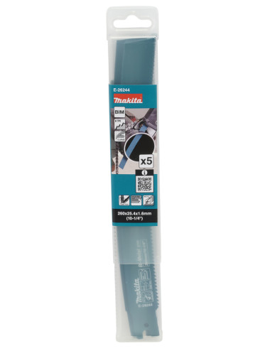 MAKITA BRZESZCZOT DO PIŁ SZABLASTYCH BIM 260x1,6mm 8 Z/C METAL, ŻELIWO, STAL NIERDZEWNA /5szt.