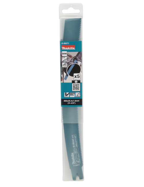MAKITA BRZESZCZOT DO PIŁ SZABLASTYCH BIM 300x1,6mm 8 Z/C METAL, ŻELIWO, STAL NIERDZEWNA /5szt.