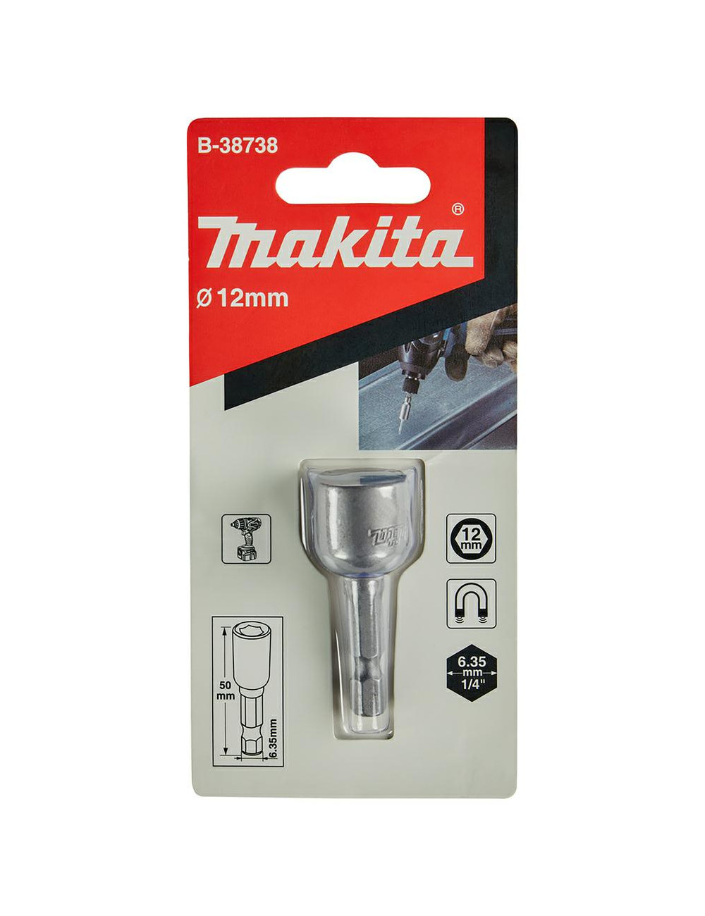 MAKITA NASADKA MAGNETYCZNA 1/4" HEX 12x50mm