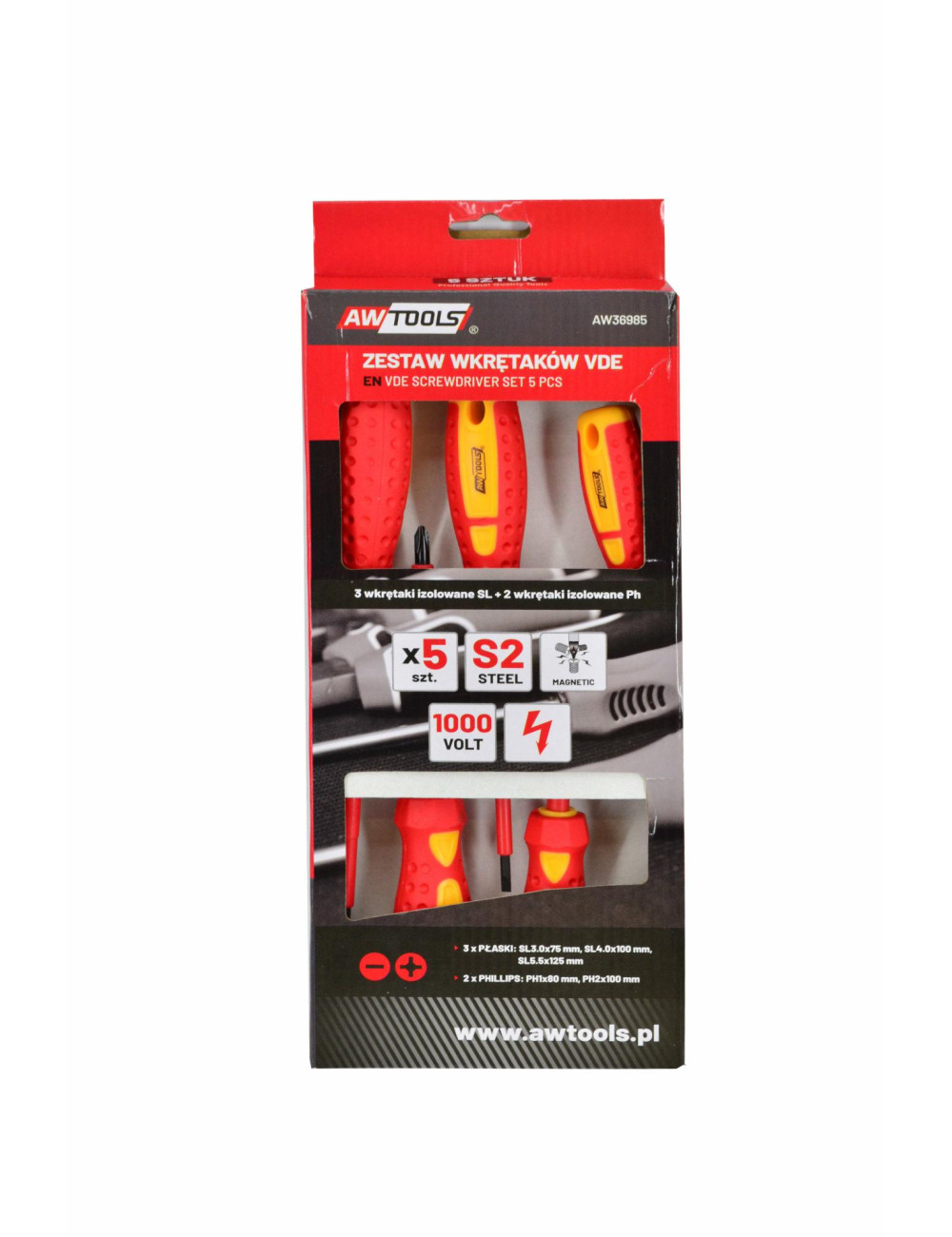 AWTOOLS ZESTAW WKRĘTAKÓW IZOLOWANYCH 5szt.