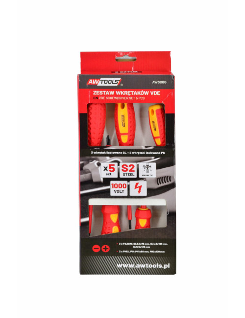 AWTOOLS ZESTAW WKRĘTAKÓW IZOLOWANYCH 5szt.