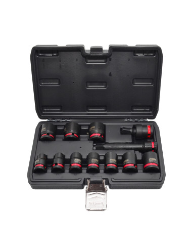 AWTOOLS ZESTAW NASADEK UDAROWYCH 1/2" 12cz./10-24mm/ KRÓTKIE BLACK LINE