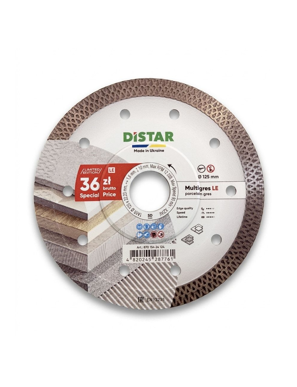DISTAR TARCZA DIAMENTOWA MULTIGRES 125 x 1,4 x 10 x 22,23mm LIMITED EDITION