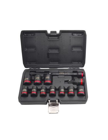 AWTOOLS ZESTAW NASADEK UDAROWYCH 1/2" 13cz./10-24mm/ KRÓTKIE BLACK LINE