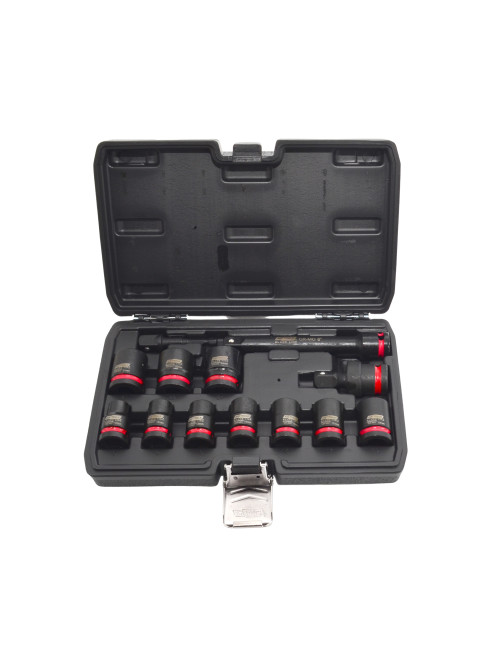 AWTOOLS ZESTAW NASADEK UDAROWYCH 1/2" 13cz./10-24mm/ KRÓTKIE BLACK LINE