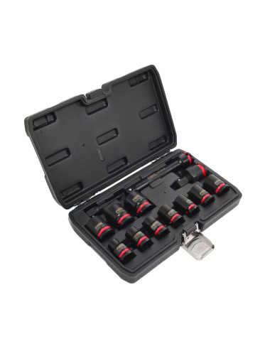 AWTOOLS ZESTAW NASADEK UDAROWYCH 1/2" 13cz./10-24mm/ KRÓTKIE BLACK LINE