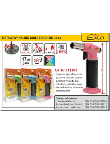 ELICO PALNIK GAZOWY RK-3113 TABLE TORCH METALOWY