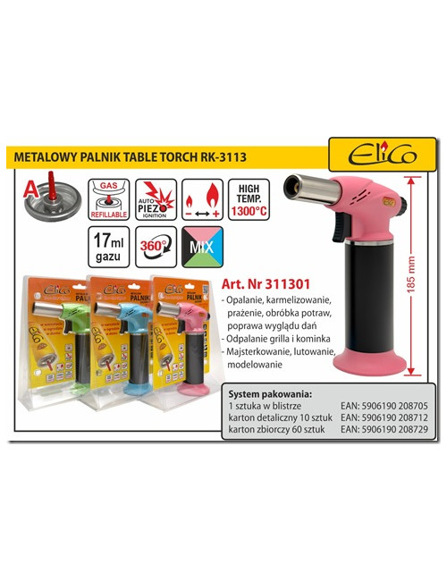 ELICO PALNIK GAZOWY RK-3113 TABLE TORCH METALOWY