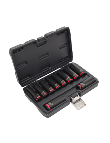 AWTOOLS ZESTAW NASADEK UDAROWYCH 1/2" 10cz. 10-24mm DŁUGIE BLACK LINE