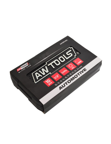 AWTOOLS ZESTAW NASADEK UDAROWYCH 1/2" 10cz. 10-24mm DŁUGIE BLACK LINE