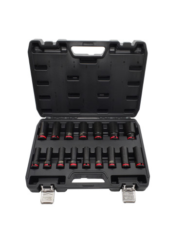 AWTOOLS ZESTAW NASADEK UDAROWYCH 1/2" 35cz./8-32mm/ KRÓTKIE I DŁUGIE BLACK LINE