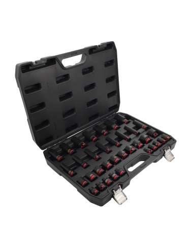 AWTOOLS ZESTAW NASADEK UDAROWYCH 1/2" 35cz./8-32mm/ KRÓTKIE I DŁUGIE BLACK LINE