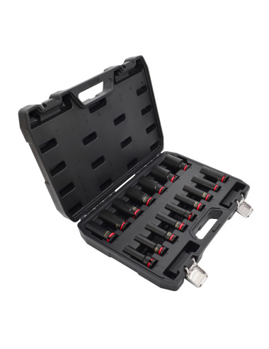 AWTOOLS ZESTAW NASADEK UDAROWYCH 1/2" 16cz. 11-32mm DŁUGIE BLACK LINE