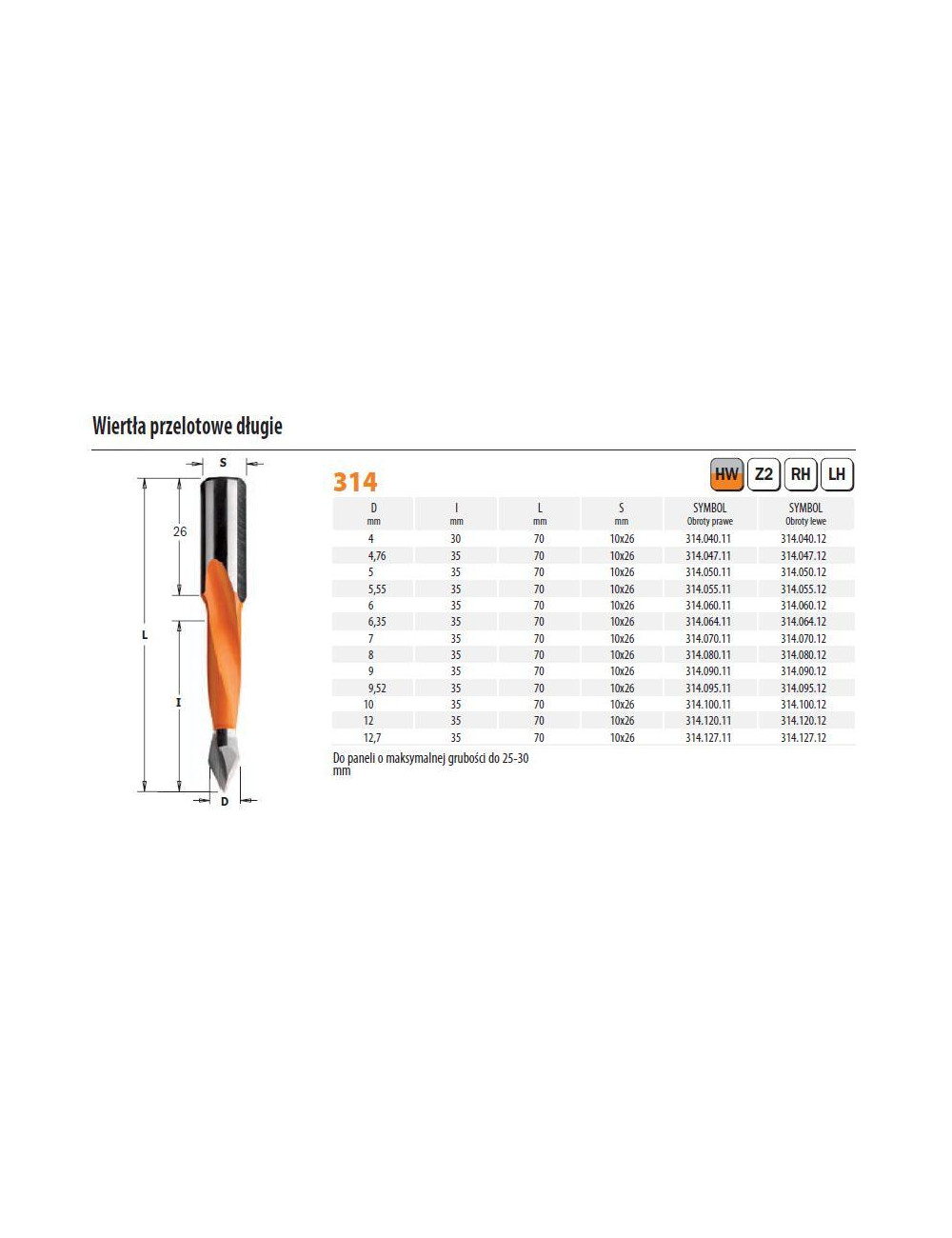 CMT WIERTŁO HW P D 10 I 35 L 70 S 10x26 RH