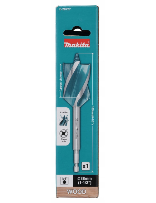 MAKITA WIERTŁO DO DREWNA 1/4" HEX 38x165mm