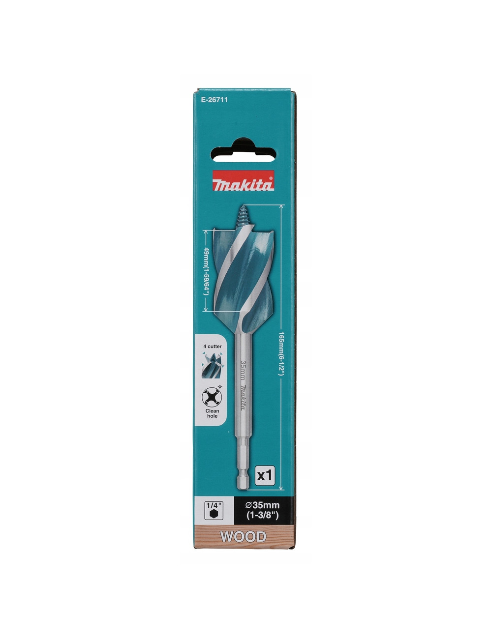 MAKITA WIERTŁO DO DREWNA 1/4" HEX 35x165mm