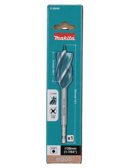 MAKITA WIERTŁO DO DREWNA 1/4" HEX 28x165mm