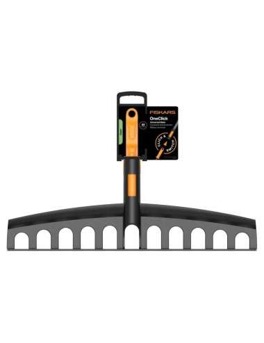 FISKARS GRABIE OGRODOWE UNIWERSALNE DO LIŚCI I WYRÓWNYWANIA GLEBY, GŁOWICA Z TWORZYWA DO SYSTEMU ONECLICK