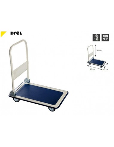 DREL WÓZEK MAGAZYNOWY 4-KOŁOWY 150KG PLATFORMA 73x47cm