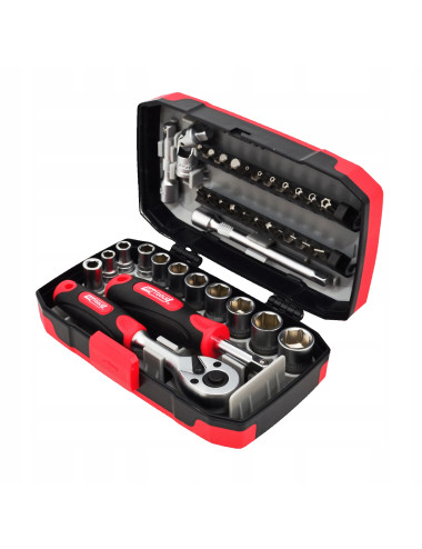 AWTOOLS ZESTAW KLUCZY 38el. 1/4" BLACK LINE