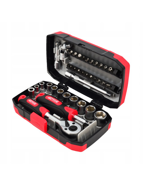 AWTOOLS ZESTAW KLUCZY 38el. 1/4" BLACK LINE