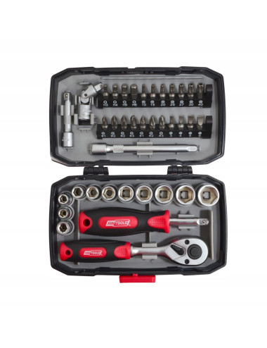 AWTOOLS ZESTAW KLUCZY 38el. 1/4" BLACK LINE