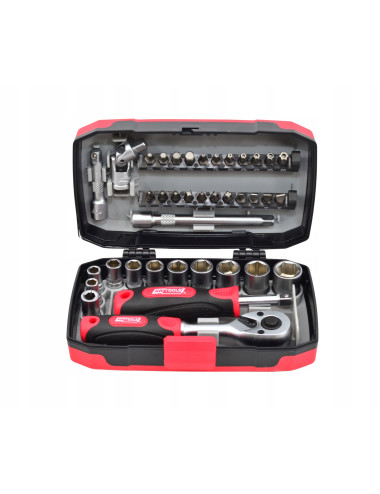 AWTOOLS ZESTAW KLUCZY 38el. 1/4" BLACK LINE