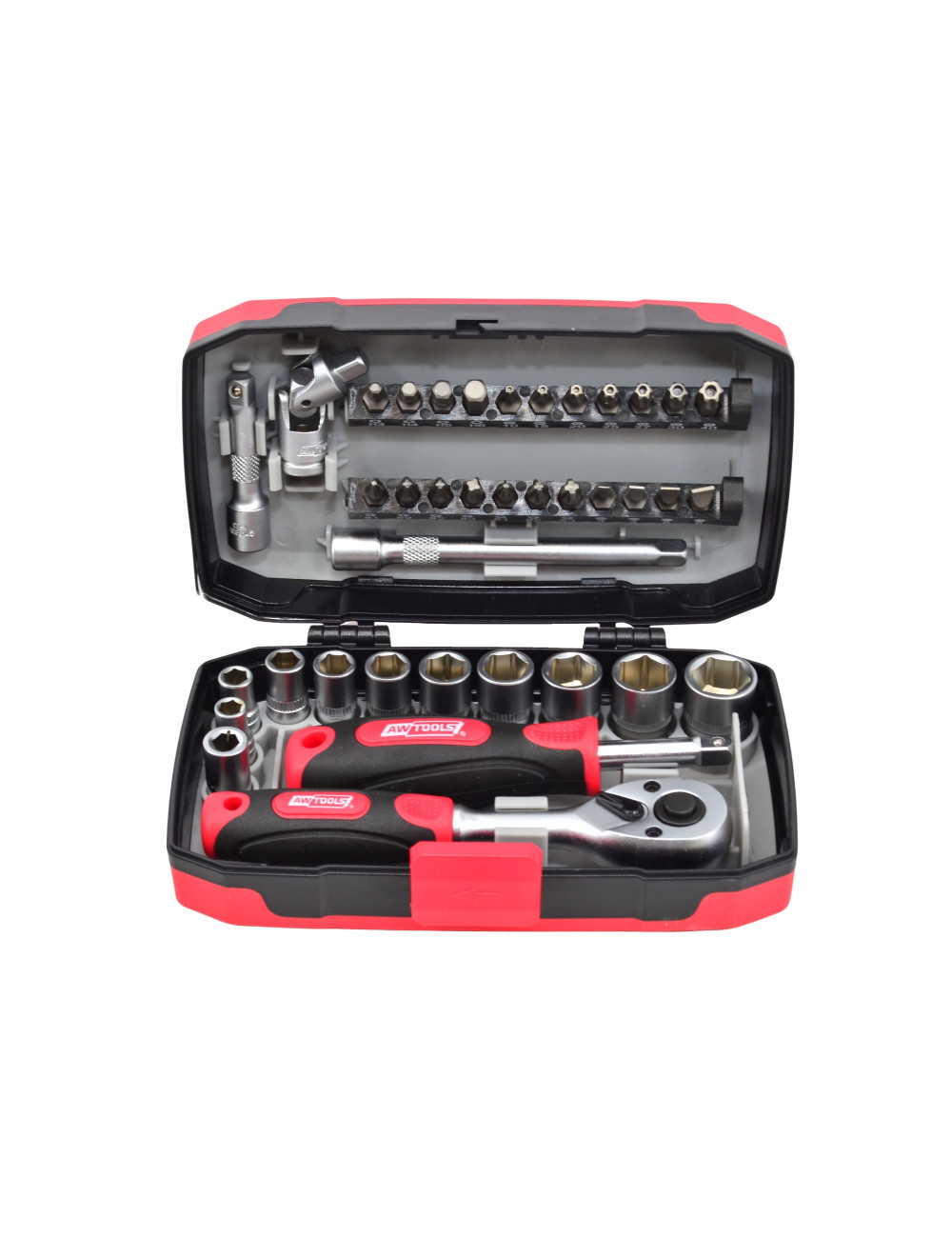 AWTOOLS ZESTAW KLUCZY 38el. 1/4" BLACK LINE