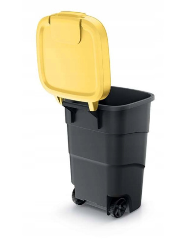 KEDEN KOSZ NA ŚMIECI WHEELER 110 L - ŻÓŁTY