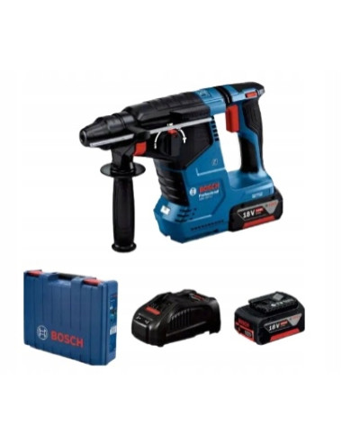 BOSCH MŁOTOWIERTARKA Z OPCJĄ KUCIA 18V 2,4J 2x5,0Ah GBH 187-LI