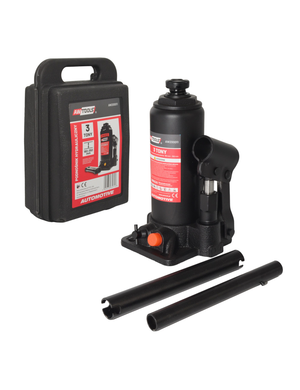 AWTOOLS DŹWIGNIK TŁ.HYDRAULICZNY 3T 178-350mm /WALIZKA